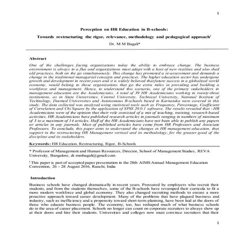 MM BAgali...... HR academicians Research paper..... HR Education...... PhD Wo...