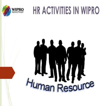 HR Activities in WIPRO