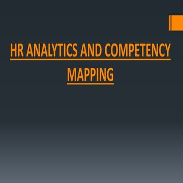Hr analytics and competency mapping