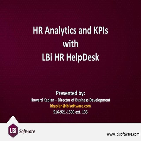 HR Analytics and KPIs with LBi HR HelpDesk