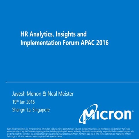 Hr analytics, insights and implementation forum apac 2016