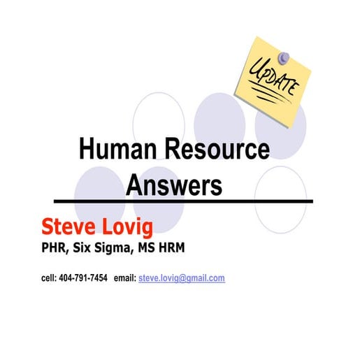 HR Answers-HR 101