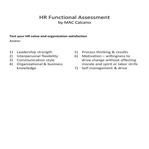 HR Assessment Tool