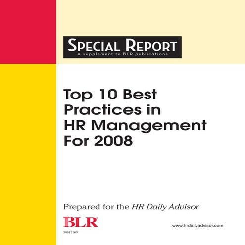 Hr best practices 2008