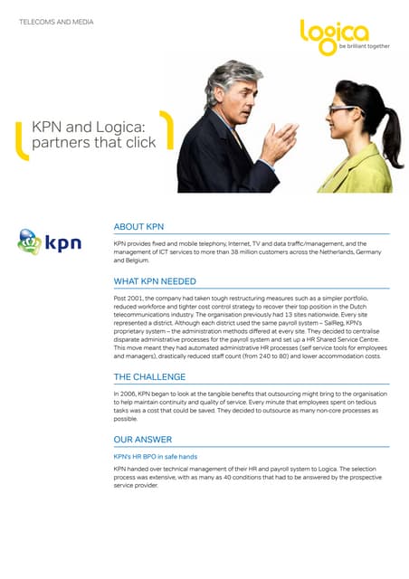  KPN and Logica:  Partners that click