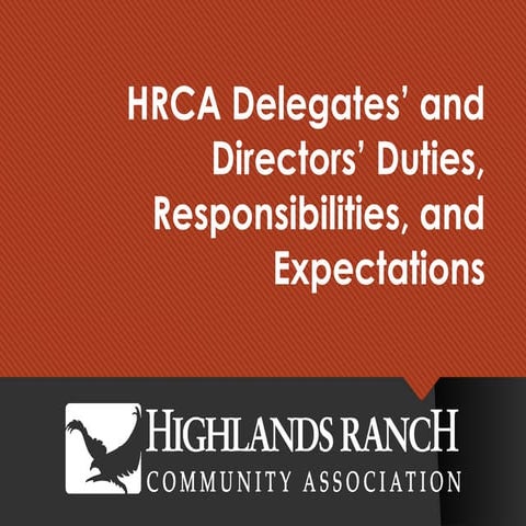 HRCA Delegat and Direcotor Responsibility