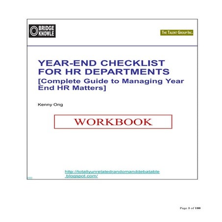 (BridgeKnowle) Year End Checklist for HR - Companion WorkBook