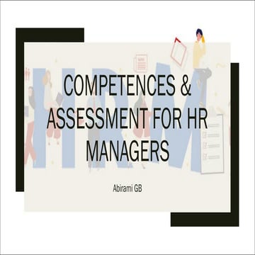 Competences and Assessment Centre for Human Resource Mangers