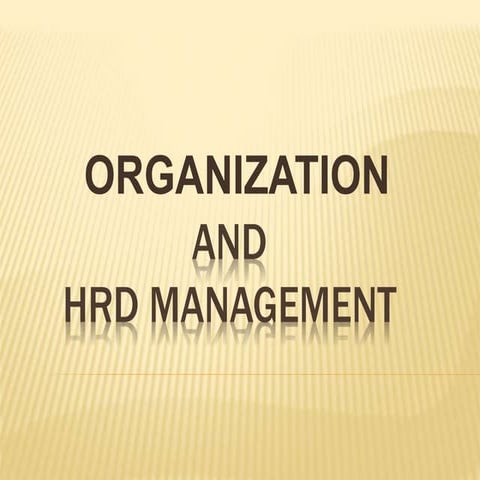 organization and HRD management 