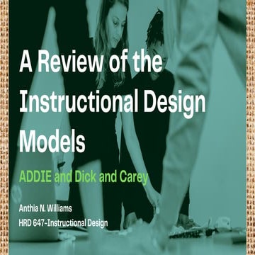 Addie Vs Dick and Carey Model