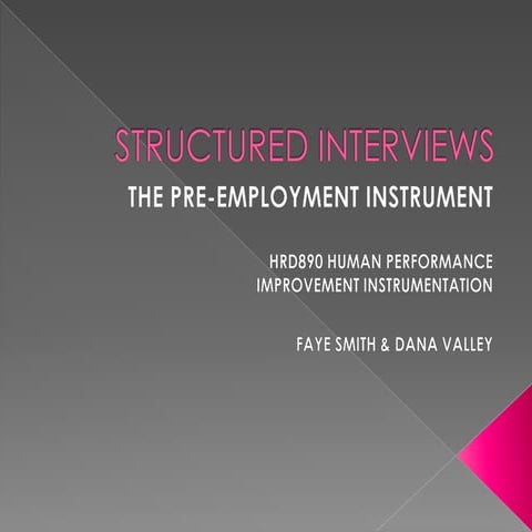 Structured Interviews