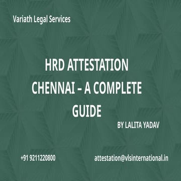 HRD attestation Chennai - Variath Legal Services