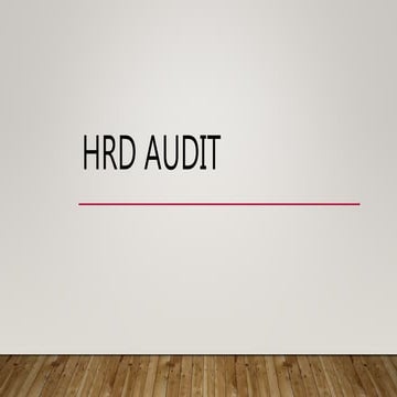 Human Resource Development Audit