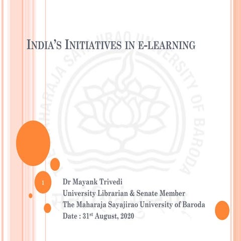 India's Initiatives in E-learning