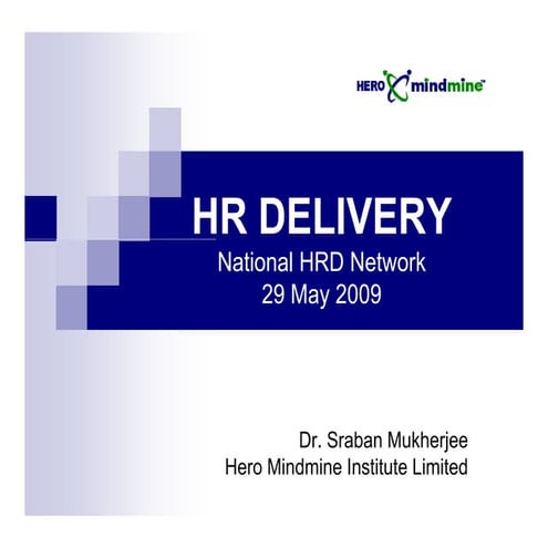Session on HR Delivery By Dr. Sraban Mukherjee