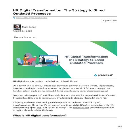 HR Evolution - Navigating the Path to Digital Transformation | PPTX