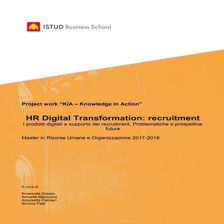 HR digital trasformation: recruitment - Project Work Master ISTUD