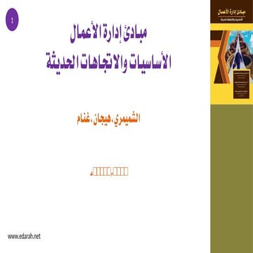مبادئ إدارة الأعمال عرض تقديمي للمديرين 2025