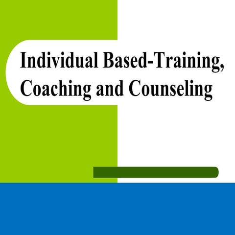 Individual Based-Training, Coaching and Counseling Presentation By Aman Dwivedi