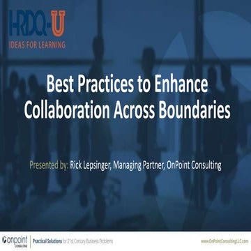 Best Practices to Enhance Collaboration Across Boundaries