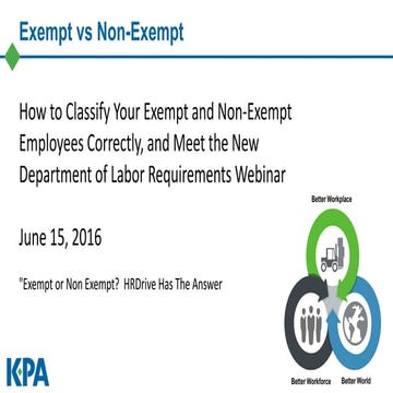 How to Classify Your Exempt and Non Exempt Employees Correctly June 15, 2016