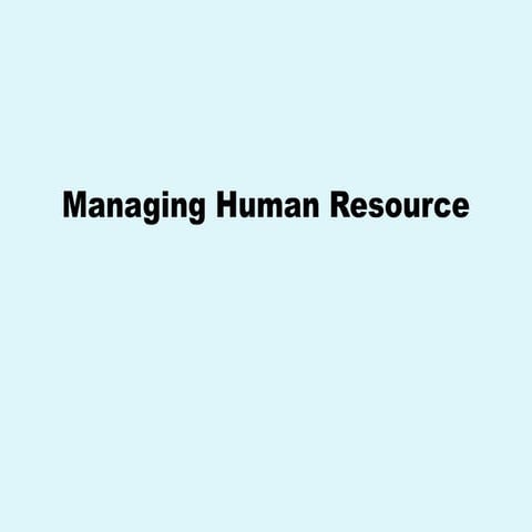 Managerial human resource HRM objectives