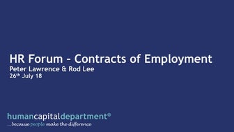 HR Forum  - Contracts of Employment 