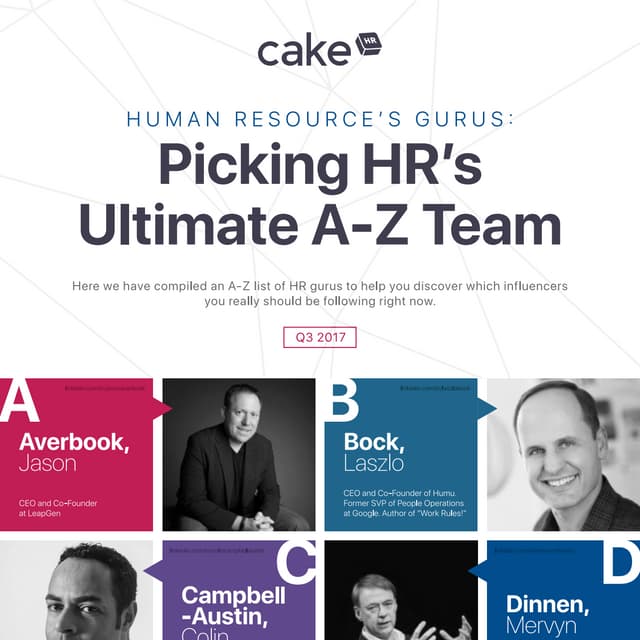 Human Resource’s Gurus: Picking HR’s Ultimate A-Z Team | Q3 2017