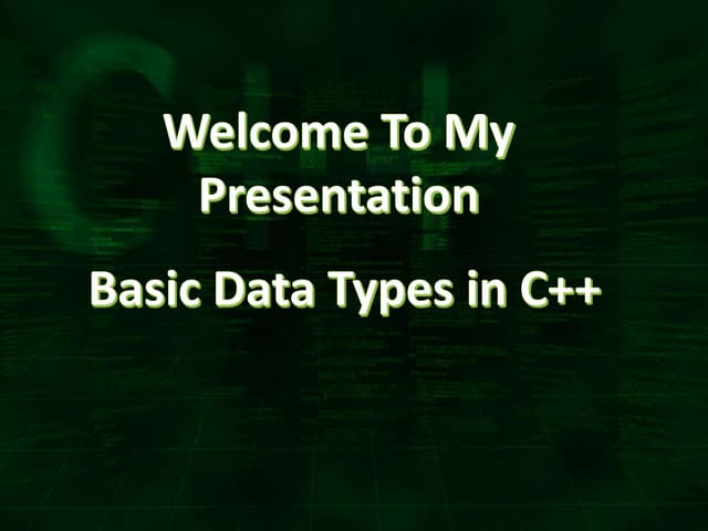 Basic Data Types in C++ 