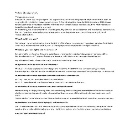 Hr interview question