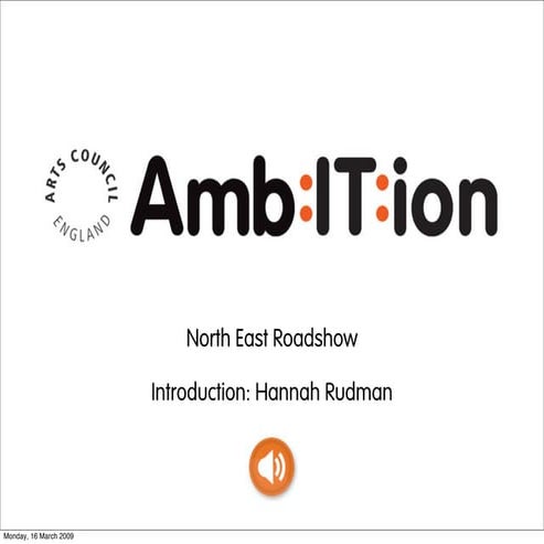 AmbITion Roadshow North East Introduction by Hannah Rudman