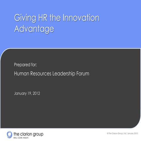 Giving HR the Innovation Advantage 