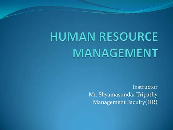 Human resource management ppt | PPTX