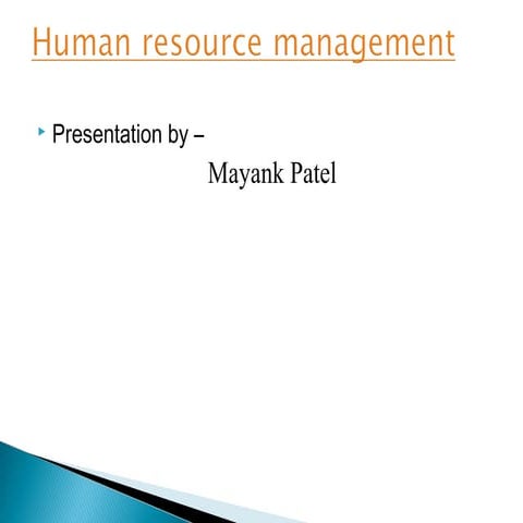 Human resource management | PPT