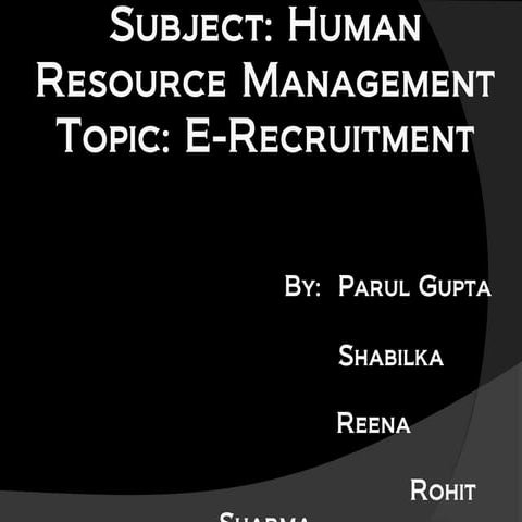 Practice of E-Recruitment (Human Resource Management) in RMG Sector. | DOCX