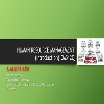 HUMAN RESOURCE MANAGEMENT(INTRODUCTION)-CM512Q/SJCTNC/