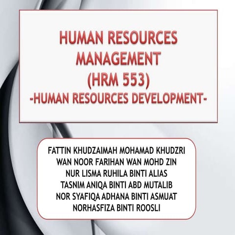 Hrm  human resources development