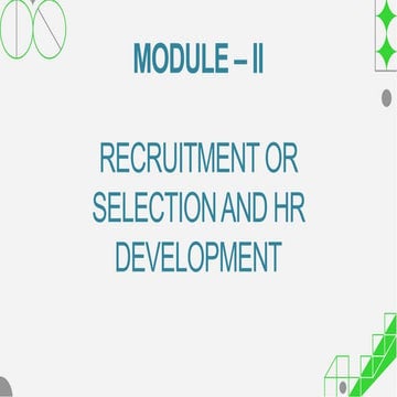 HRM - MODULE II on training and development