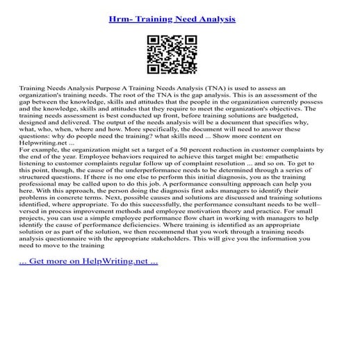 TRAINING NEED ANALYSIS PROCESS IN HRM visual data 5