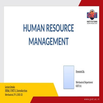 Human Resource Management Introduction-Unit-1 -.pptx