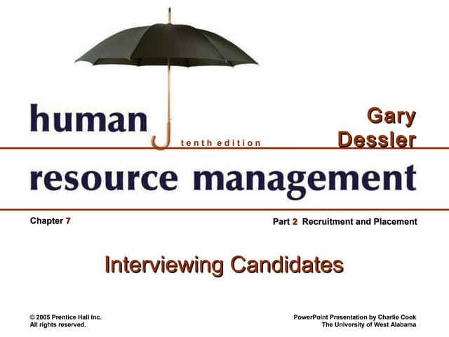 HRM chapter no.7 (Interviw of employee)