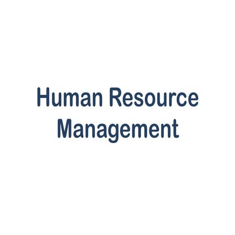 Introduction to HRM