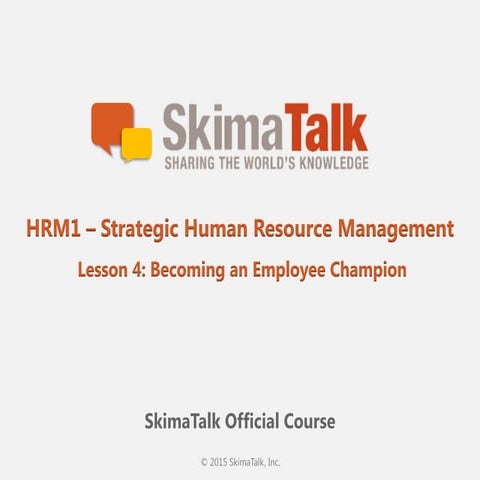 Strategic HRM - Lesson  4 (t)