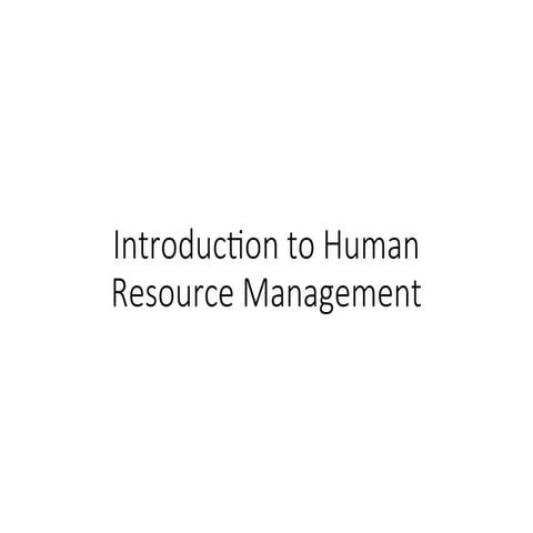 Human Resource Development - Introduction