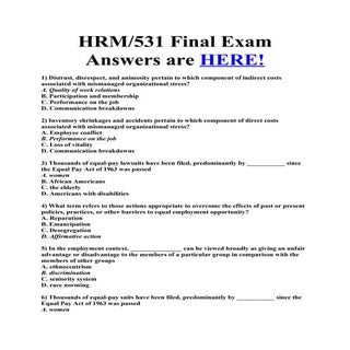 Hrm 531 final exam
