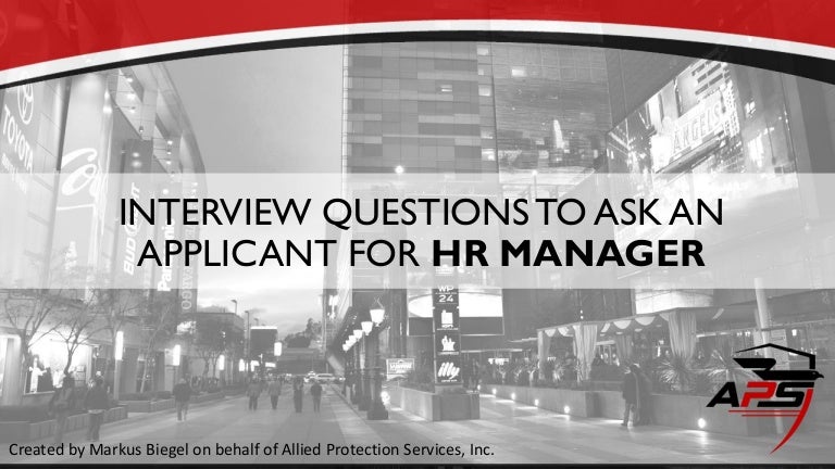interview questions for an hr manager