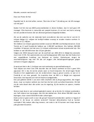 Speech van Jan Pieter De Nul bij de uitreiking van HR Manager van het jaar