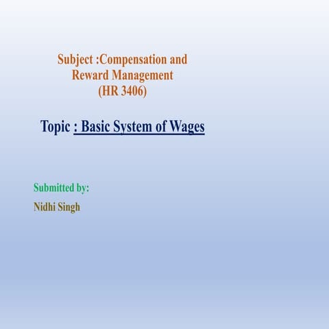 Basic system of wages