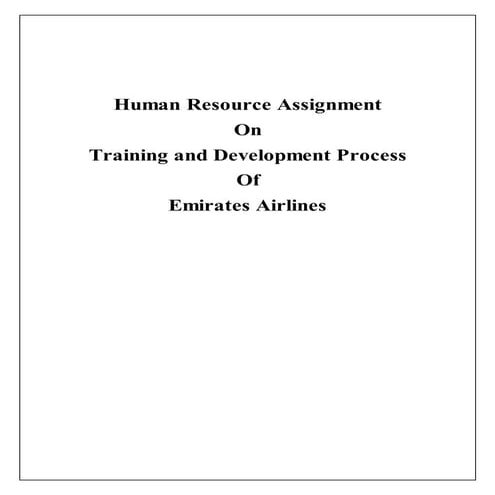 Training And Development Process of Emirates Cabin Crew