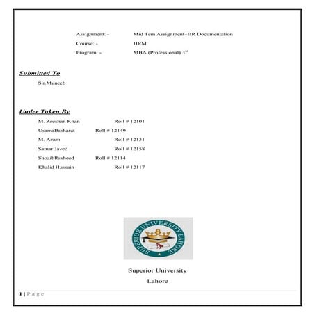 Hrm assignment   final